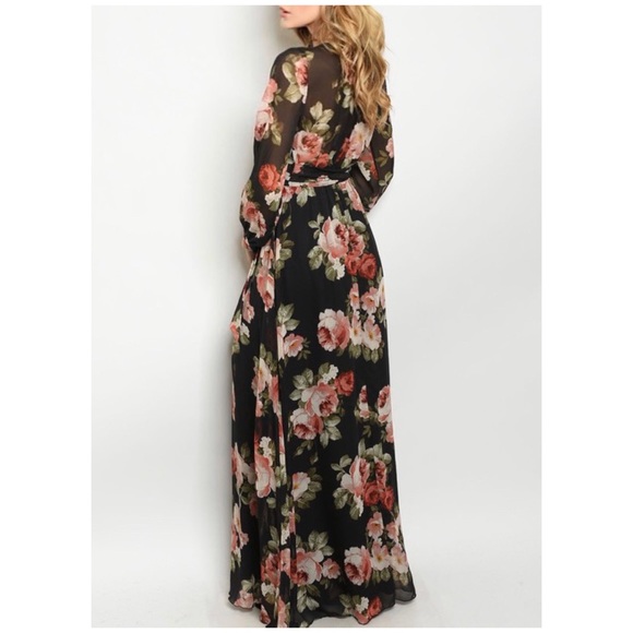 ☀️BLACK FLORAL PRINT DRESS - Picture 3 of 9